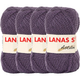 Astun 4 Skeins 45% Wool Soft and Fluffy Bulky Wool Yarn for Blanket, Sweater and Scarves, Total 276 Yards/11.28oz SCYarn